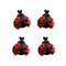 Red/Black Ladybug Flatback Craft Embellishments (4 pcs)